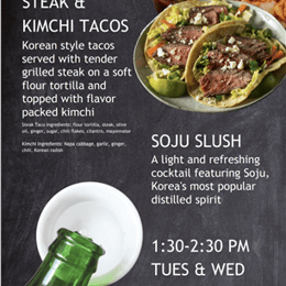 Image for the booth event - Steak & Kimchi Taco / Soju Slush
