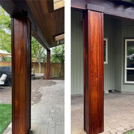 Ambara post wraps, flat grain (left), vertical grain (right)