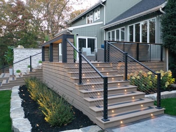Deckorators Voyage Costa and Picture Frame Dark Slate featuring Cable Rail