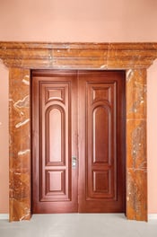 Custom doors with marble surround