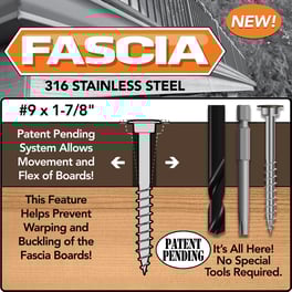 NEW!! 316 Stainless Steel Star Drive Fascia Screw
