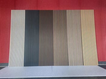 Slat wood acoustic pane
