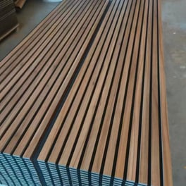 Slat wood acoustic pane