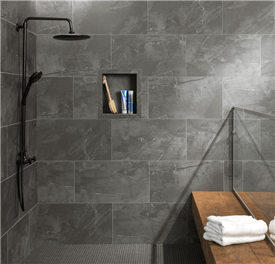 Palisade Tile in Cracked Slate Large Format with Niche