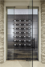 Contemporary Wine Cellar with Float Wine Display System