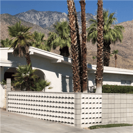 Pali White Breeze Blocks Surrounding Patio