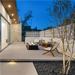 Rotary White Breeze Blocks Surrounding Patio