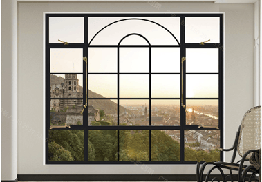Broken bridge aluminum French retro casement window