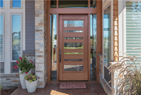 Fiberglass Door with Contemporary Simulated Divided Lites