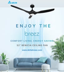 Upgrade your space with the Delta Breez Benicia Ceiling Fan—where efficiency meets performance and comfort meets style.