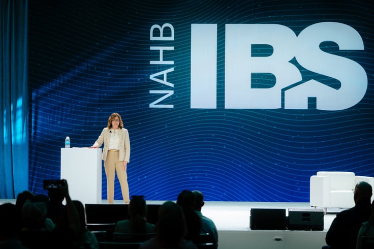 Game Changer speaks to a crowd at IBS