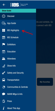 2026 app menu ibs highlights screenshot