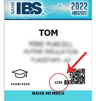 Sample IBS registration badge