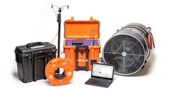 Air blower kit, laptop and containers