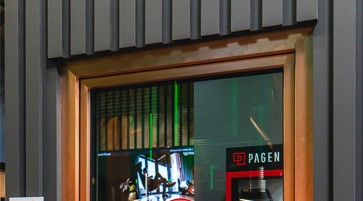 Window with PAGEN greenEvolution sign