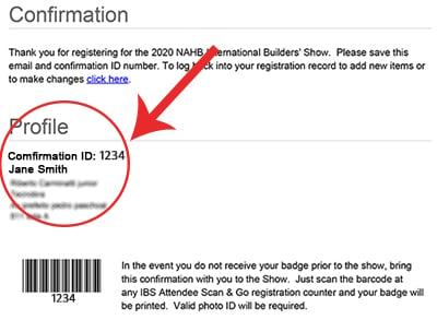 Sample IBS registration confirmation