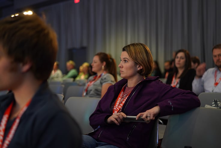 Woman attending IBS education session