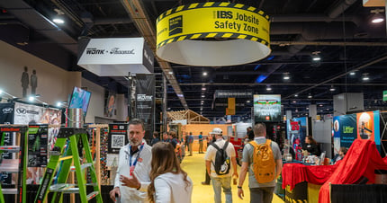 Building professionals browse the Jobsite Safety Zone at IBS